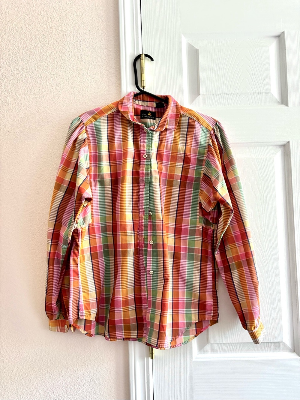 Liz Claiborne Plaid Button-Down Shirt, Size S